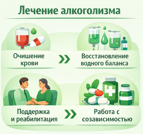 лечение алкоголизма в Ельне этапы